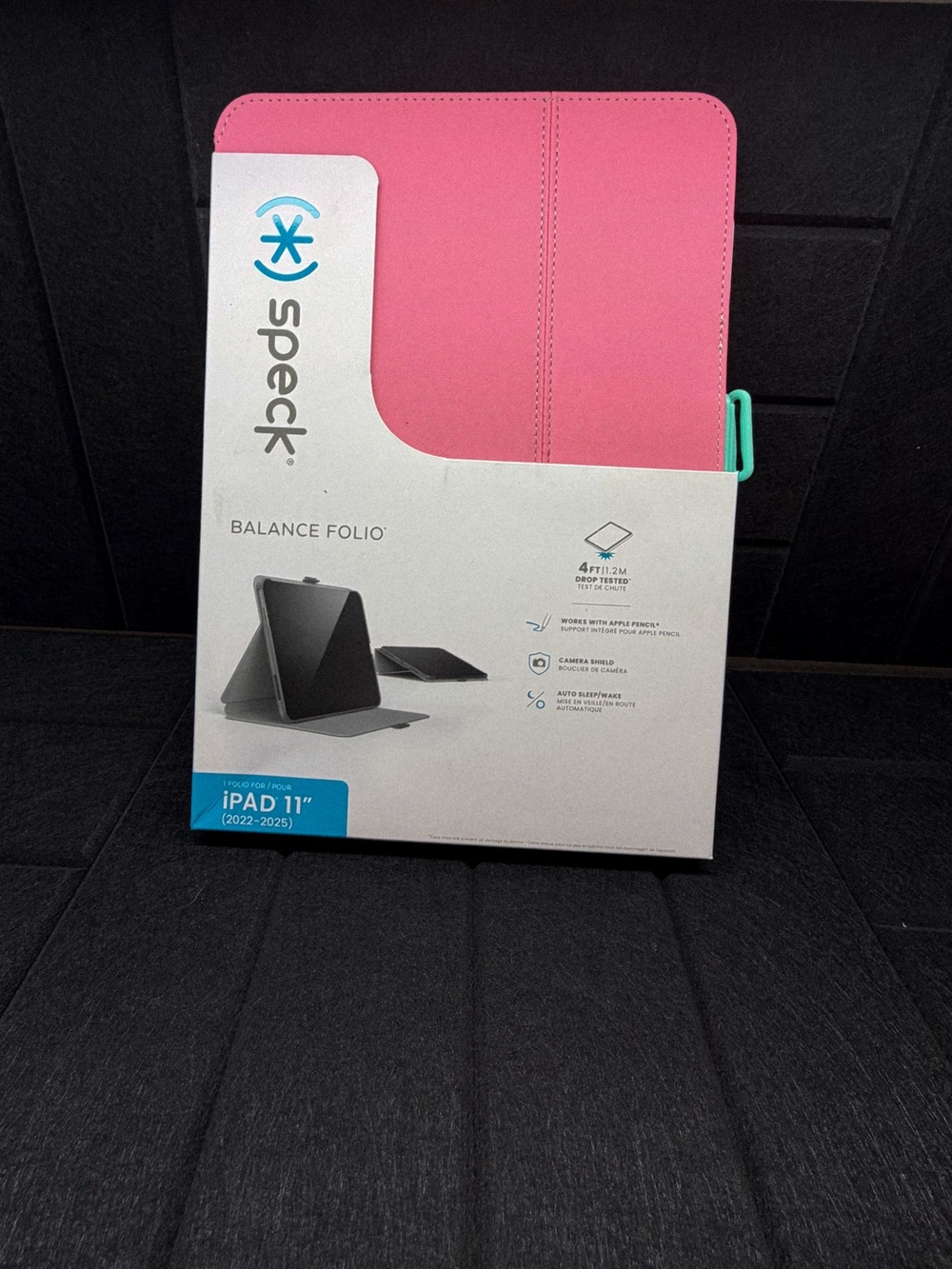 speck Balance Folio Case for iPad 11" - Pink with Teal Accent